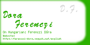 dora ferenczi business card